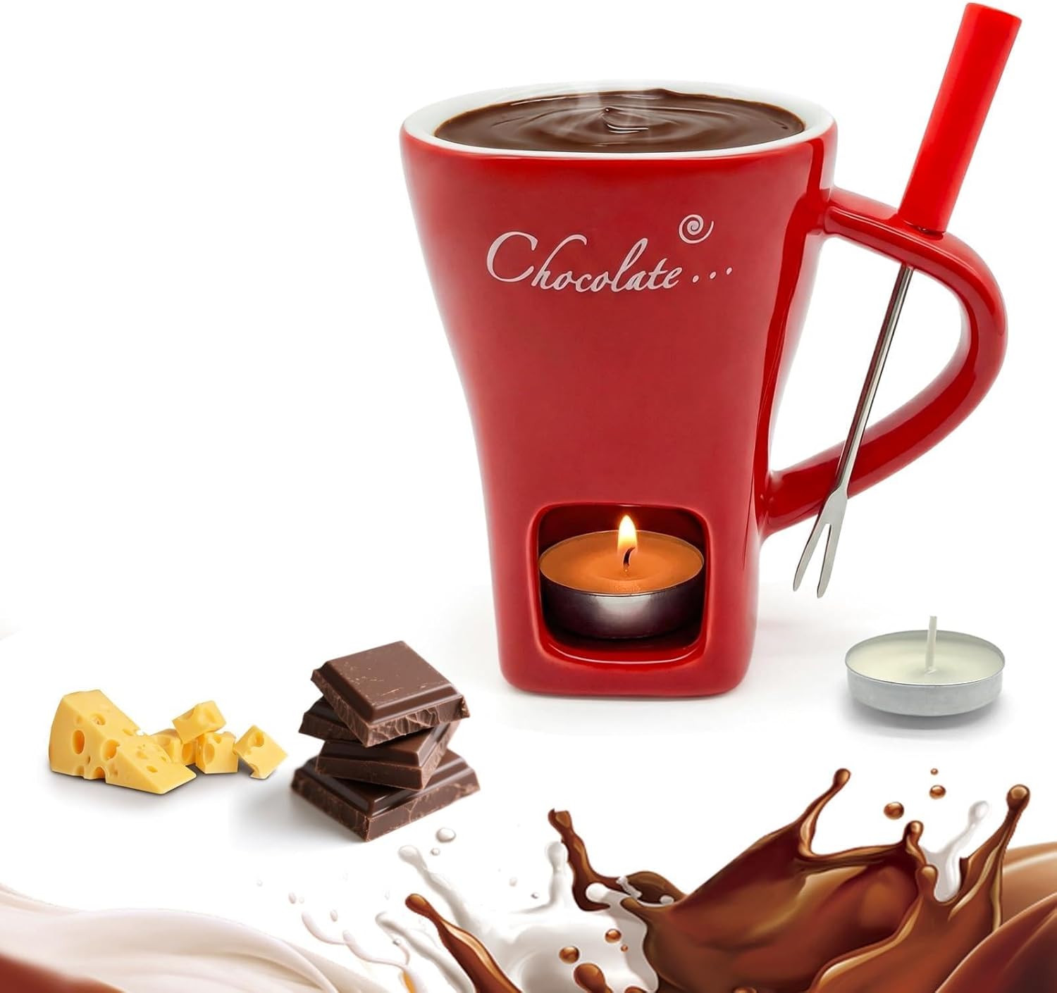 Fondue Pot Ceramic - Taza de Cerámica para Derretir Chocolate,