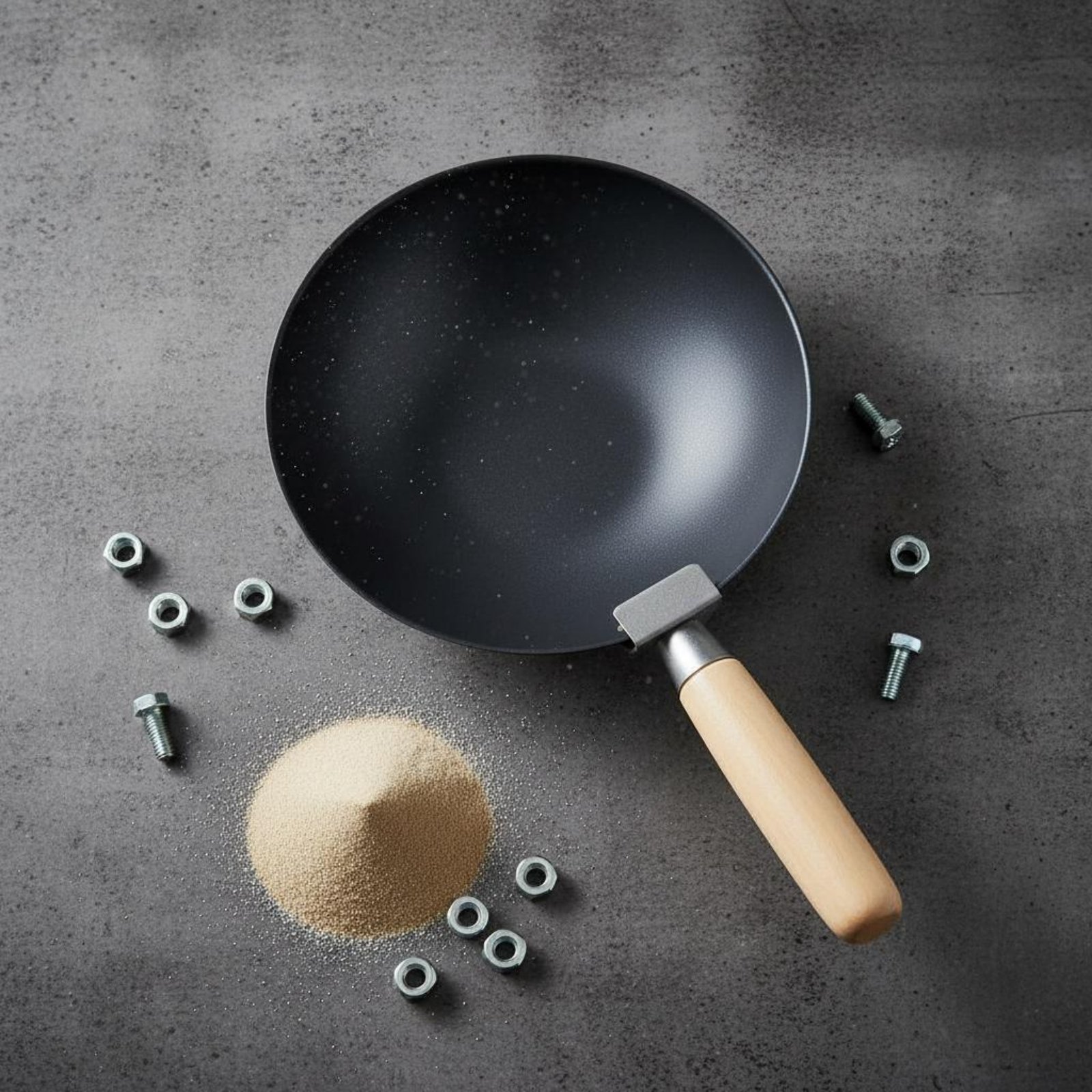 Wok Carbon Steel - Cucharón mezclador de cemento resistente al