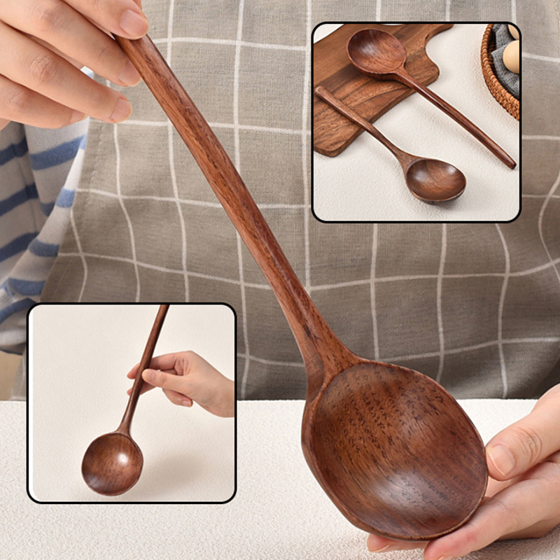 Home Cooking Japanese - Cuchara de madera de mango largo
