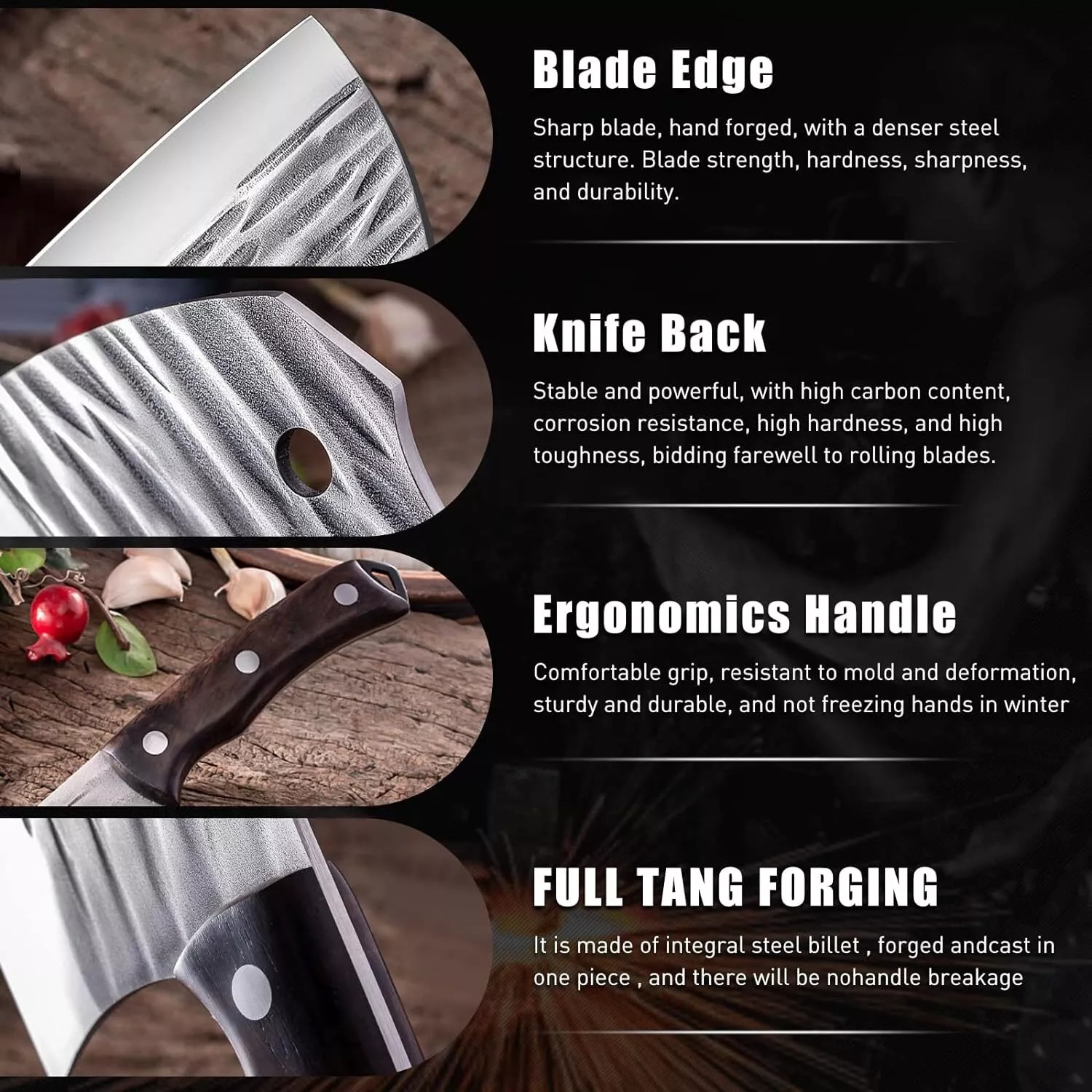 Cuchillo de cocina forjado par - Wok Carbon Steel reseña y precio