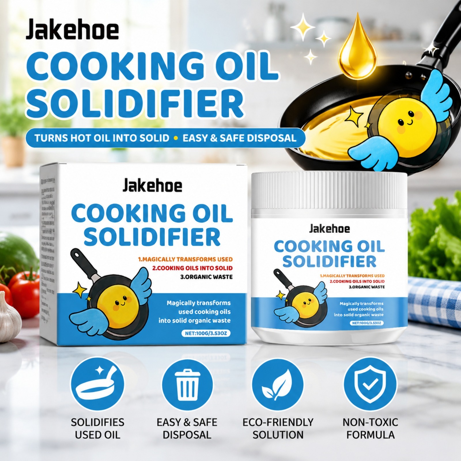 Polvo Solidificador de Aceite  - Home Cooking Oil Disposal reseña y precio