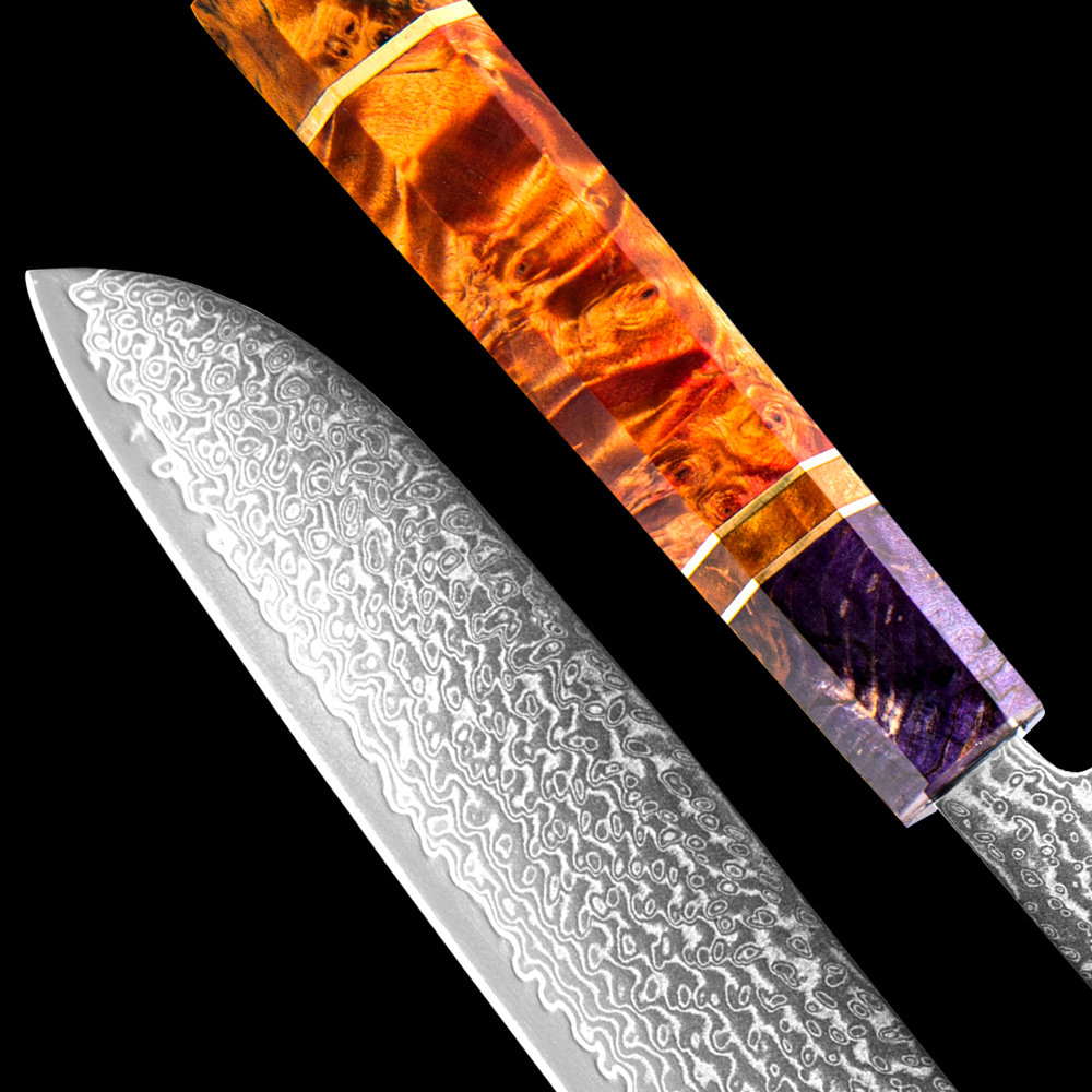 XITUO-cuchillo Santoku de 5 pu - Wok Carbon Steel reseña y precio